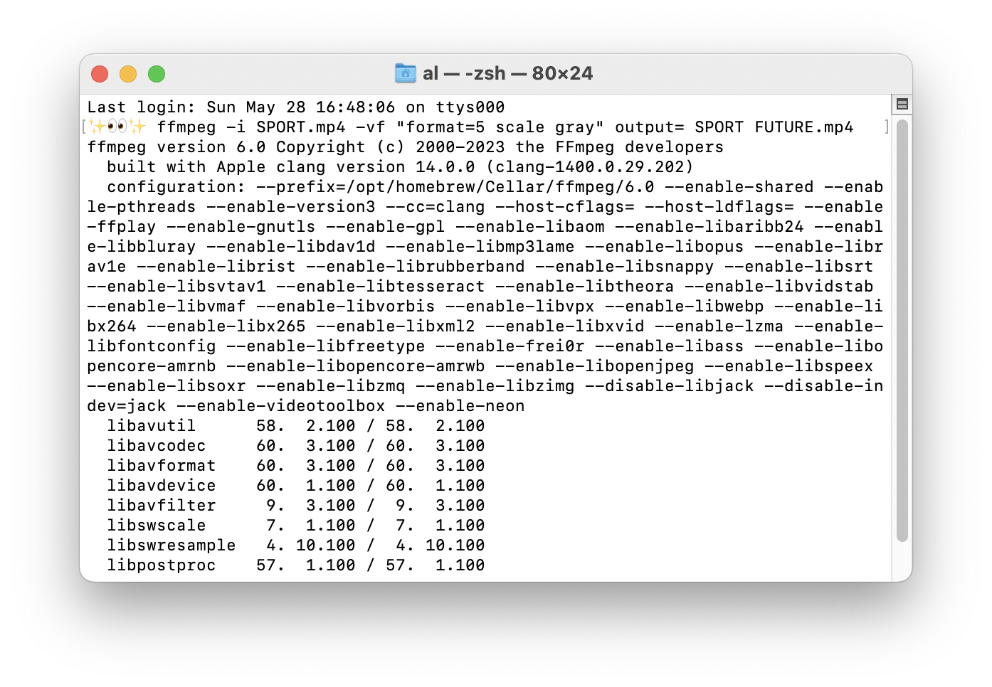 Terminal ffmpeg - conversion Unicode