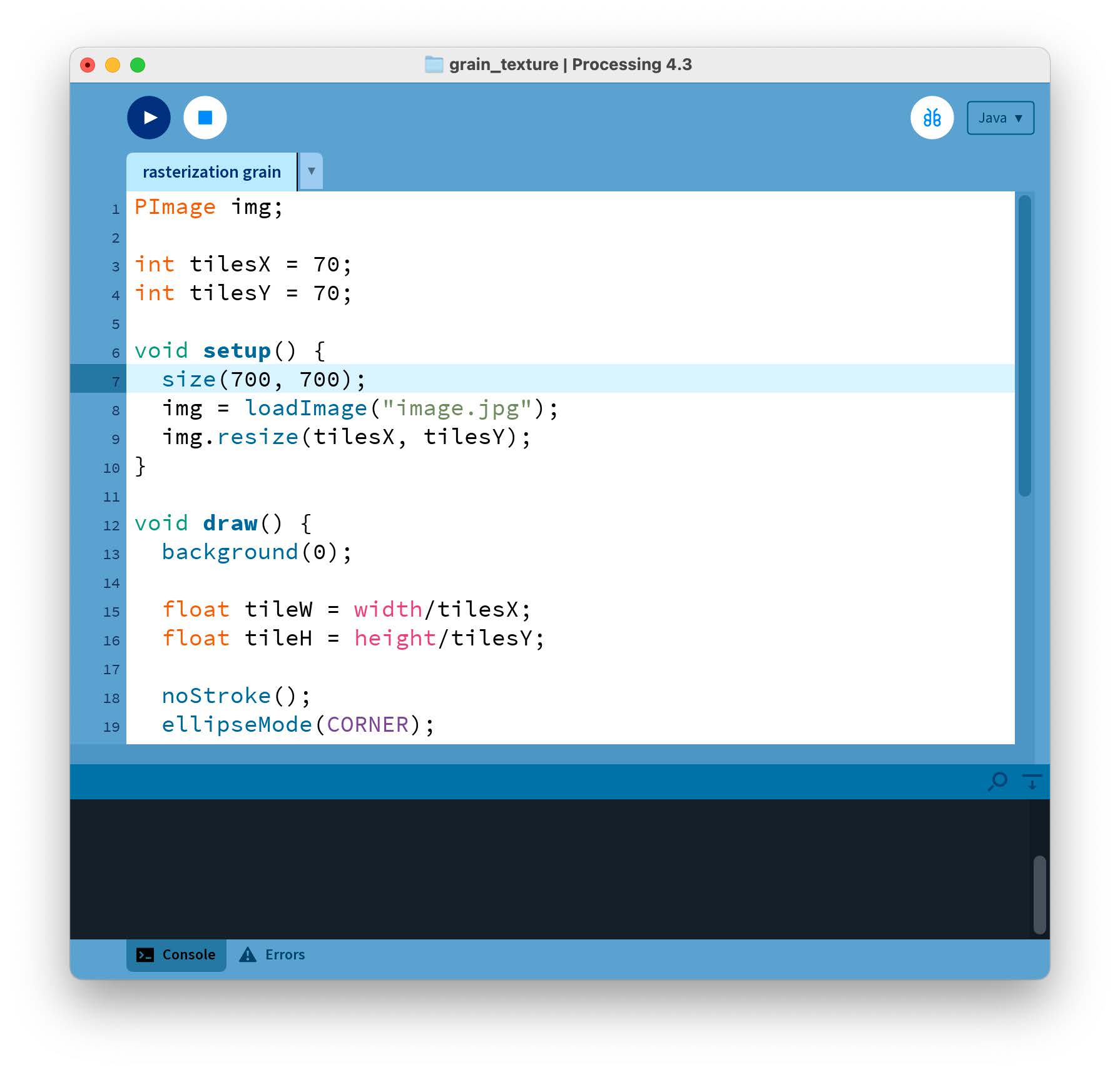 Code Processing - rasterization